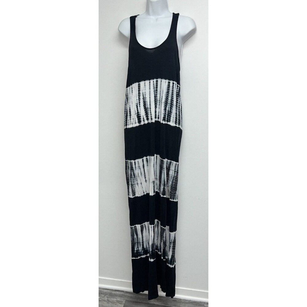 Forever 21 Dress Womens Small Tie Dye Black White Side Slits Strappy Sleeveless
